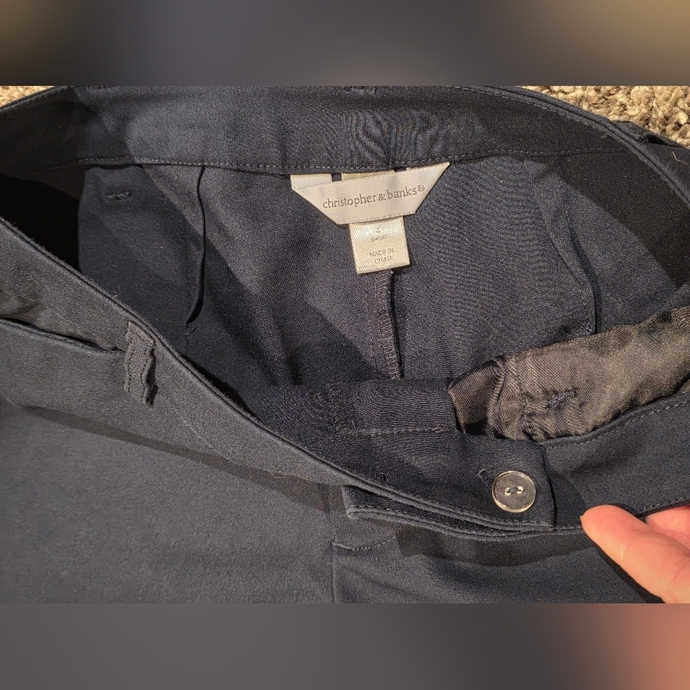 Christopher & Banks The Downtown Trousers, Navy Womens Size 4 SHORT - Picture 4 of 4